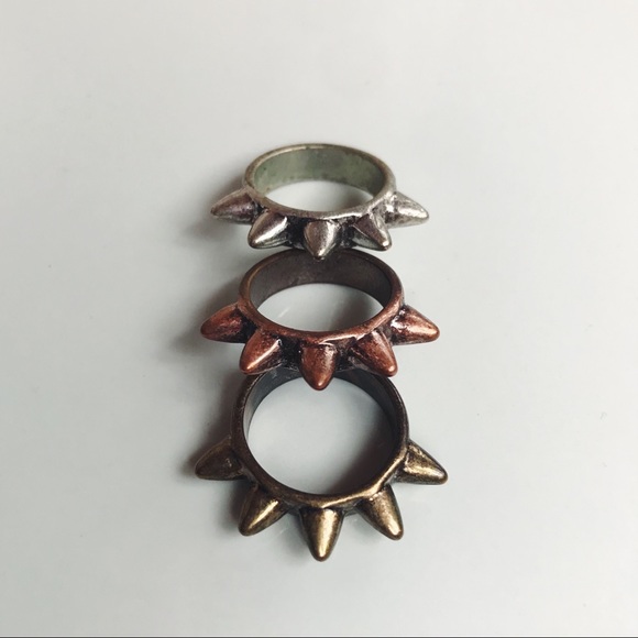 Studded Stacked Ring Set - Picture 2 of 2